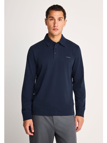 μακρυμάνικη polo μπλούζα με peached υφή