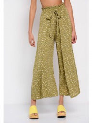 εμπριμέ wide leg παντελόνα