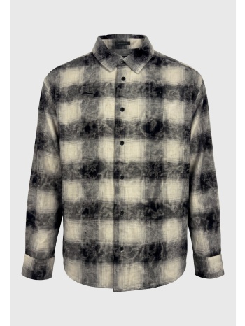 ανδρικό βαμβακερό oversized πουκάμισο shadow plaid
