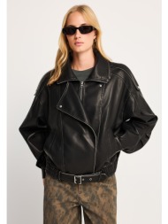 γυναικείο relaxed fit biker jacket