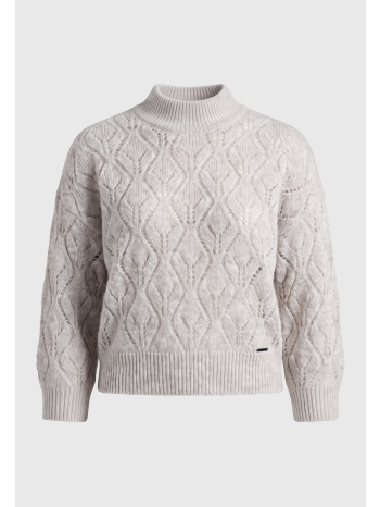 relaxed fit πλεκτό πουλόβερ με διάτρητη πλέξη