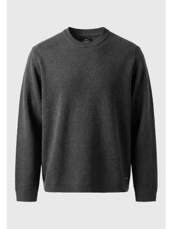 ανδρικό μελανζέ πλεκτό πουλόβερ με crew neck