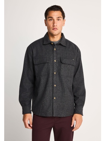 ανδρικό μάλλινο overshirt πουκάμισο με τσέπες