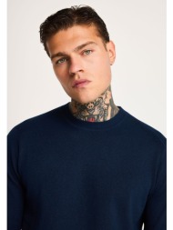 ανδρικό μελανζέ πλεκτό πουλόβερ με crew neck