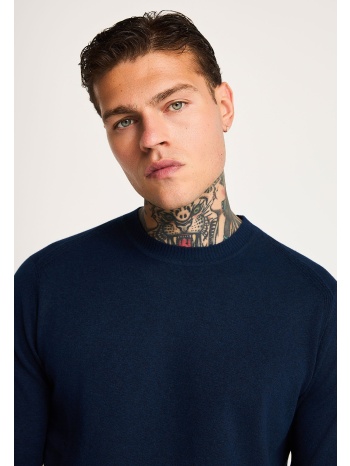 ανδρικό μελανζέ πλεκτό πουλόβερ με crew neck