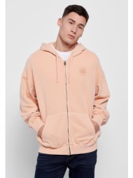 oversized φούτερ ζακέτα με τύπωμα στο στήθος