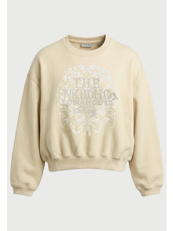 γυναικείο loose fit φούτερ crewneck με πέρλες