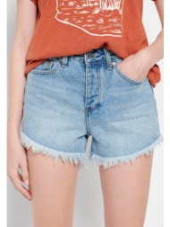 high-rise τζιν σορτς με φθορές