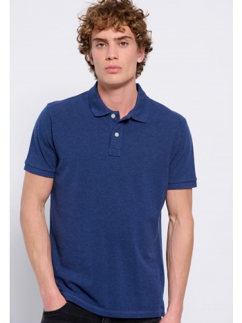 μπλούζα polo σε μελανζέ ύφασμα