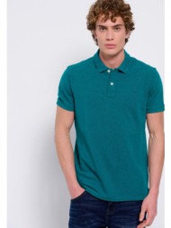 μπλούζα polo σε μελανζέ ύφασμα
