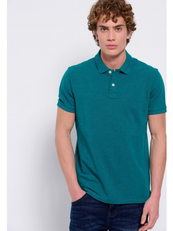 μπλούζα polo σε μελανζέ ύφασμα