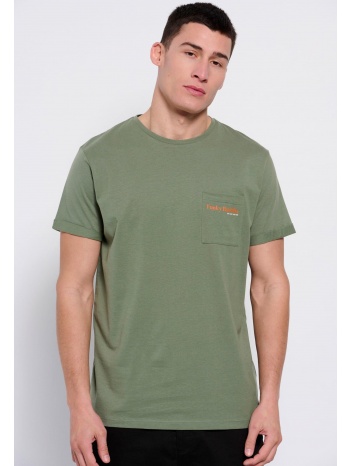 βαμβακερό t-shirt με τσέπη στο στήθος