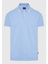 essential μπλούζα polo σε μελανζέ ύφασμα