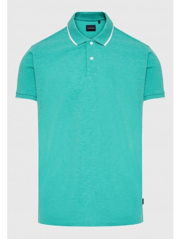 essential μπλούζα polo σε μελανζέ ύφασμα