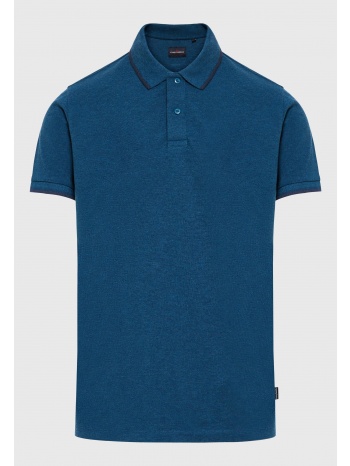 essential μπλούζα polo σε μελανζέ ύφασμα