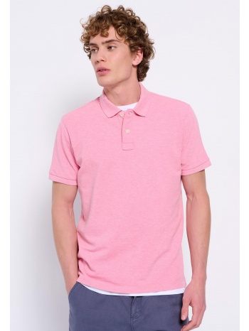 μπλούζα polo σε μελανζέ ύφασμα