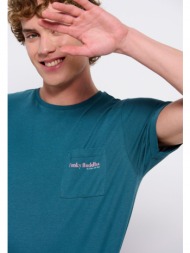 βαμβακερό t-shirt με τσέπη στο στήθος