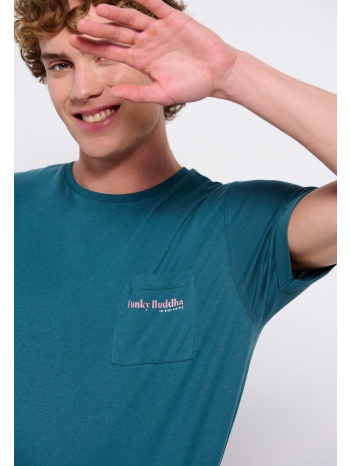 βαμβακερό t-shirt με τσέπη στο στήθος