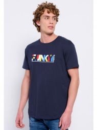 loose fit t-shirt με colorblock branded τύπωμα