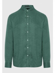 λινό πουκάμισο με λαιμό ...