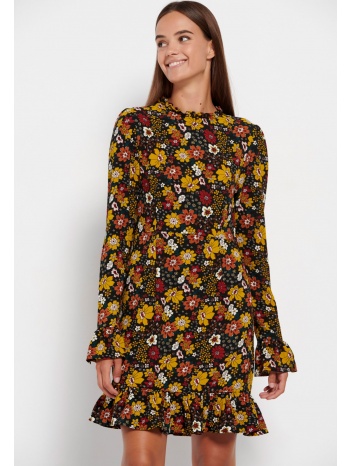 φλοράλ μίνι φόρεμα με βολάν