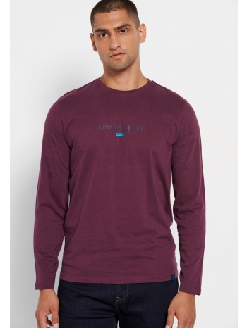 μακρυμάνικη μπλούζα με τύπωμα στο στήθος