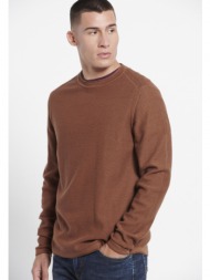 casual πλεκτή μπλούζα με στρογγυλή λαιμόκοψη