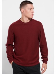 casual πλεκτή μπλούζα με στρογγυλή λαιμόκοψη