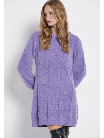 cable knit σενίλ μίνι φόρεμα