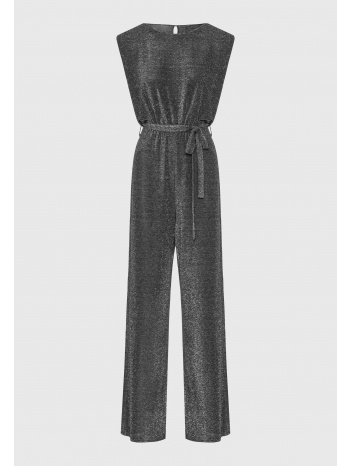 wide leg ολόσωμη φόρμα με μεταλλιζέ νήμα