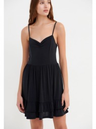 μίνι φόρεμα με τιράντες και βολάν