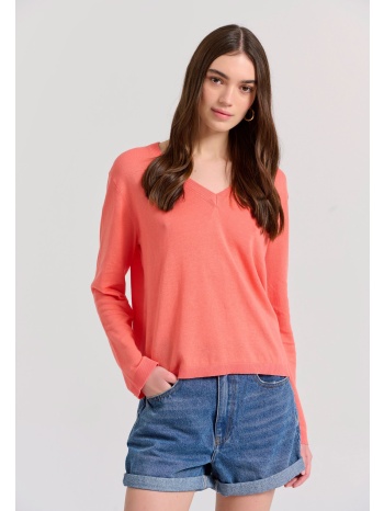 γυναικεία linen blend lightweight πλεκτή μπλούζα