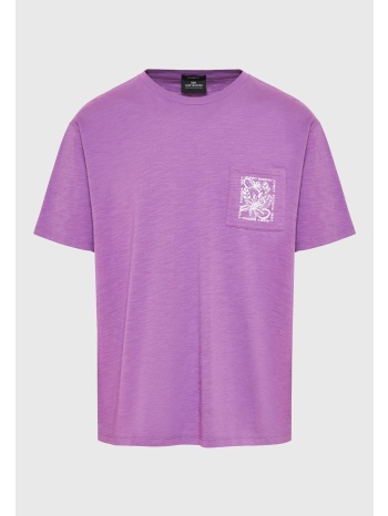 relaxed fit t-shirt με tropical τύπωμα στην πλάτη