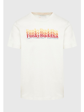 t-shirt με colorblock branded τύπωμα