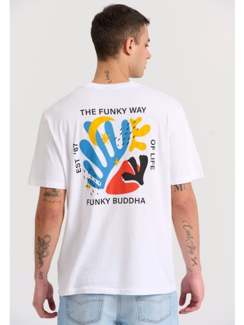 relaxed fit t-shirt με abstract τύπωμα στην πλάτη