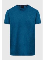 t-shirt με λαιμό henley και raw cuts - the essentials
