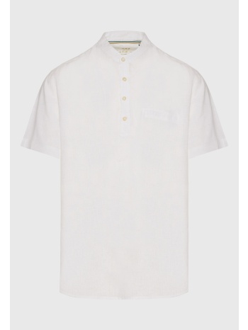relaxed fit linen blend πουκαμίσα με λαιμό mao