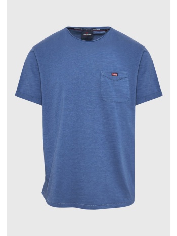 βαμβακερό t-shirt με τσέπη στο στήθος