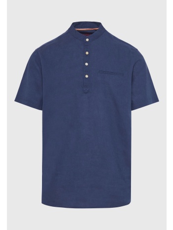 relaxed fit linen blend πουκαμίσα με λαιμό mao
