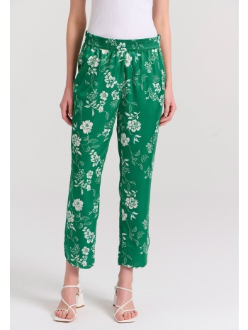 εμπριμέ cropped casual παντελόνι