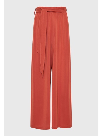 loose fit παντελόνα με ελαστική μέση και ζώνη