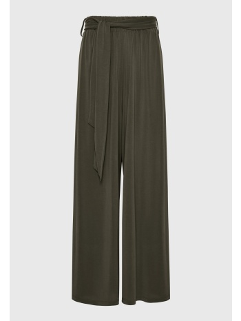 loose fit παντελόνα με ελαστική μέση και ζώνη