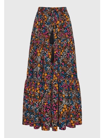 maxi loose fit εμπριμέ φούστα με βολάν