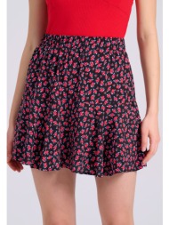 εμπριμέ μίνι φούστα με βολάν