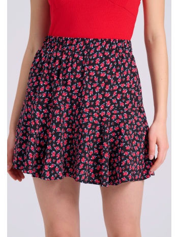 εμπριμέ μίνι φούστα με βολάν