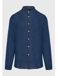 garment dyed λινό πουκάμισο με λαιμό mao