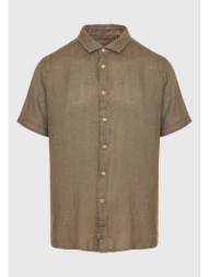 garment dyed κοντομάνικο λινό πουκάμισο