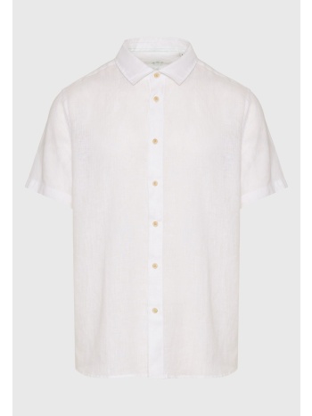 garment dyed κοντομάνικο λινό πουκάμισο