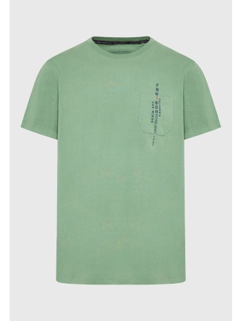 t-shirt με τύπωμα και τσέπη στο στήθος