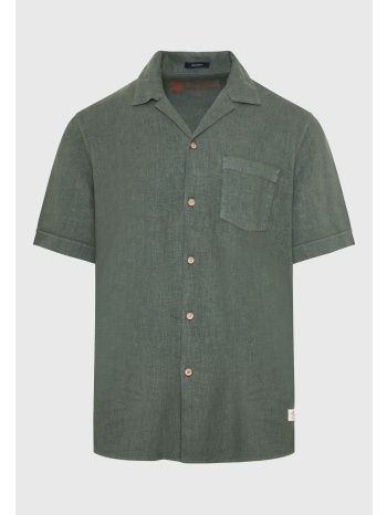 relaxed fit πουκάμισο από λινό και τεχνητό μετάξι